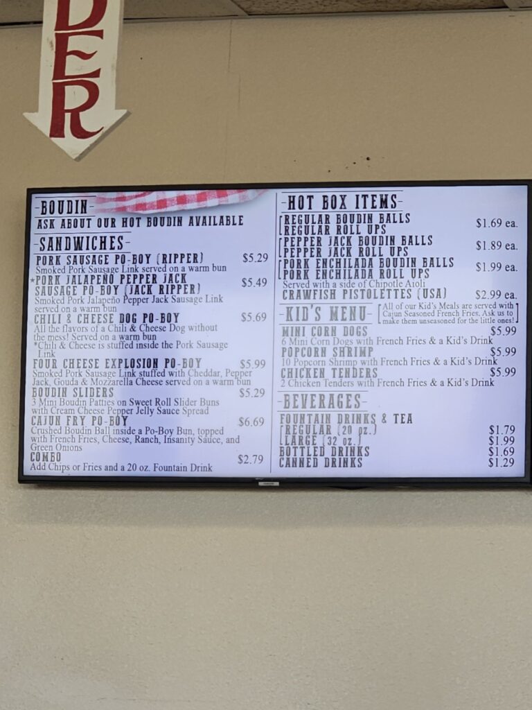 Insane Sausages Menu 3