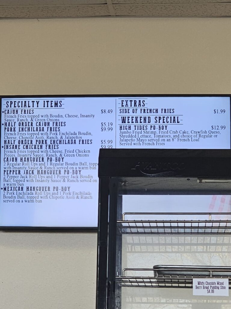 Insane Sausages Menu 4