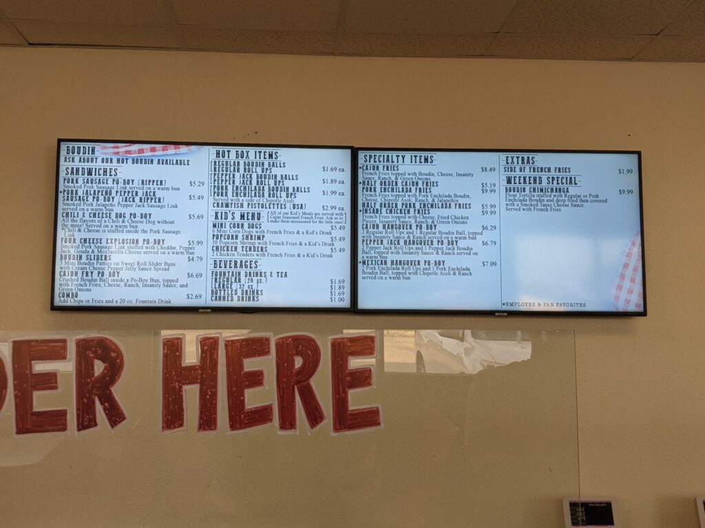 Insane Sausages Menu 7