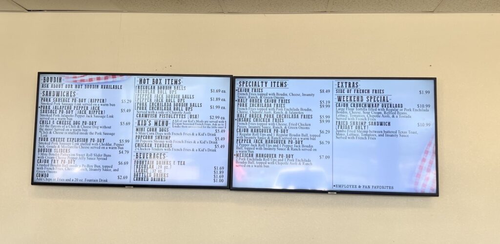 Insane Sausages Menu 8